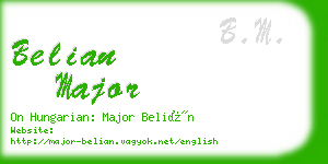 belian major business card
